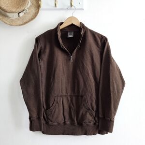 Y2K Cabela’s Men’s Brown 1/4 Zip Pullover Sweatshirt Outdoor Workwear